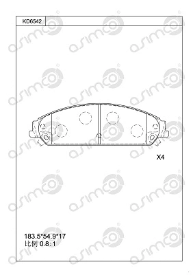 Brake Pad Set, disc brake (KD6542)