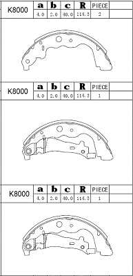 Brake Shoe Set (K8000)