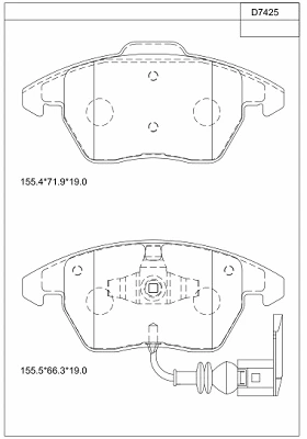 Brake Pad Set, disc brake (KD7425)