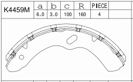 Brake Shoe Set (K4459M)