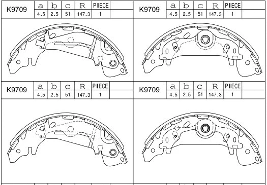 Brake Shoe Set (K9709)