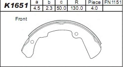 Brake Shoe Set (K1651)