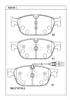 Brake Pad Set, disc brake (KD6150)