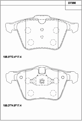 Brake Pad Set, disc brake (KD7366)