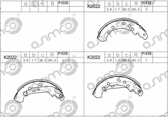 Brake Shoe Set (K2022)