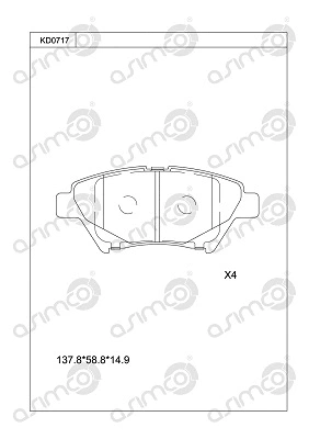 Brake Pad Set, disc brake (KD0717)