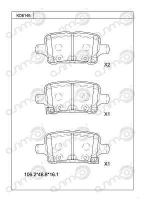 Brake Pad Set, disc brake (KD6146)