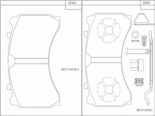 Brake Pad Set, disc brake (KD7819)