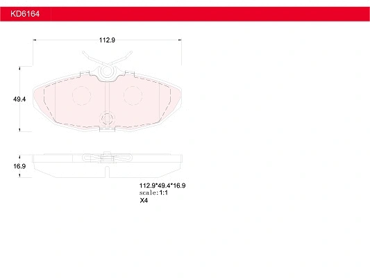 Brake Pad Set, disc brake (KD6164)