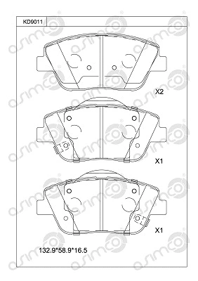 Brake Pad Set, disc brake (KD9011)