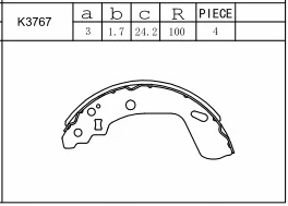Brake Shoe Set (K3767)