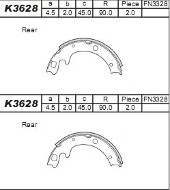 Brake Shoe Set (K3628)
