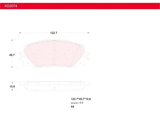 Brake Pad Set, disc brake (KD2074)