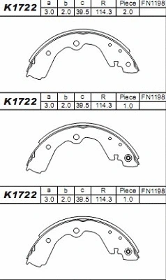 Brake Shoe Set (K1722)