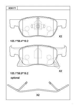 Brake Pad Set, disc brake (KD6171)