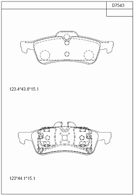 Brake Pad Set, disc brake (KD7543)