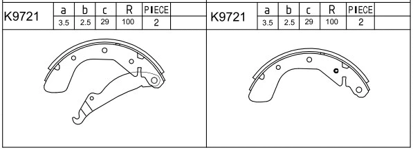 Brake Shoe Set (K9721)