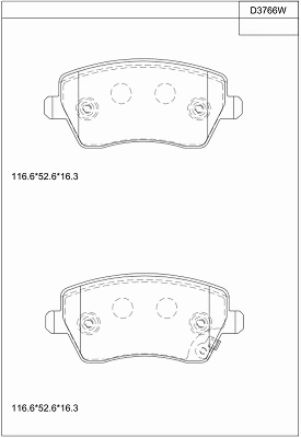 Brake Pad Set, disc brake (KD3766W)