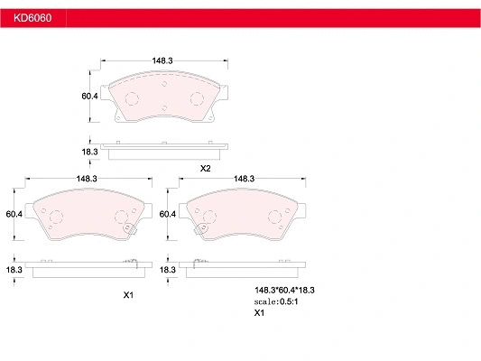 Brake Pad Set, disc brake (KD6060)