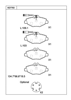 Brake Pad Set, disc brake (KD7783)
