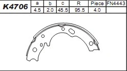 Brake Shoe Set, parking brake (K4706)