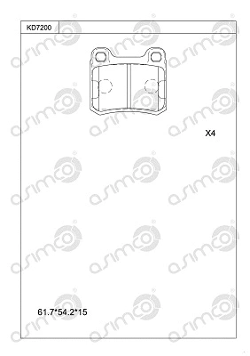 Brake Pad Set, disc brake (KD7200)