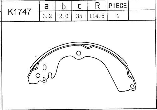 Brake Shoe Set (K1747)