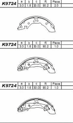 Brake Shoe Set (K9724)