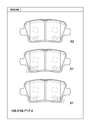 Brake Pad Set, disc brake (KD6196)