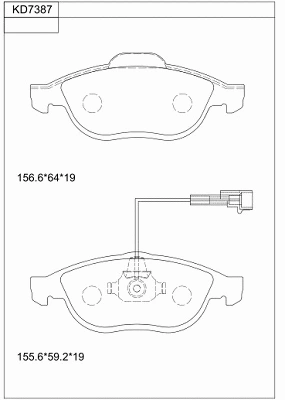 Brake Pad Set, disc brake (KD7387)