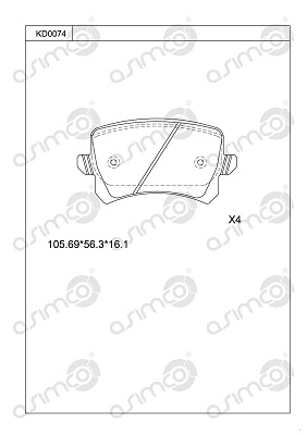 Brake Pad Set, disc brake (KD0074)