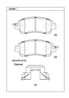 Brake Pad Set, disc brake (KD2086)