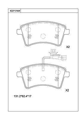 Brake Pad Set, disc brake (KD7174W)
