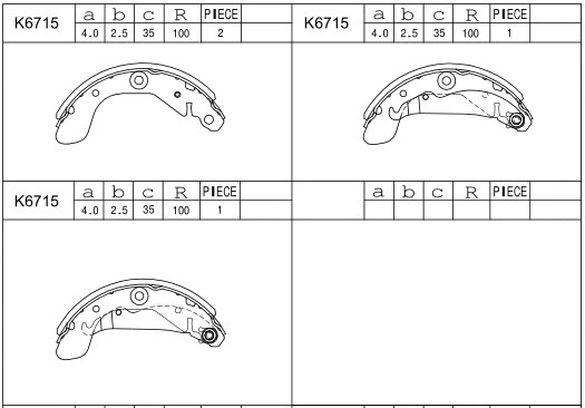 Brake Shoe Set (K6715)