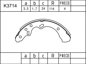 Brake Shoe Set (K3714)