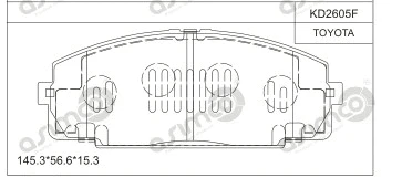 Brake Pad Set, disc brake (KD2605F)