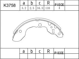 Brake Shoe Set (K3758)