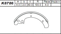 Brake Shoe Set (K8786)