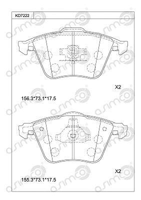 Brake Pad Set, disc brake (KD7222)