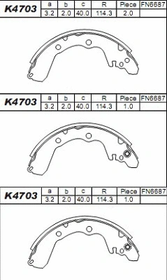Brake Shoe Set (K4703)