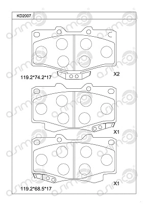 Brake Pad Set, disc brake (KD2007)