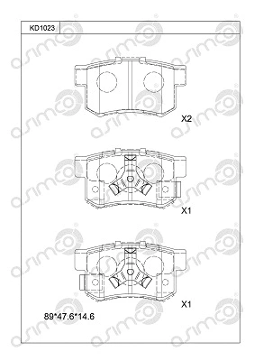Brake Pad Set, disc brake (KD1023)