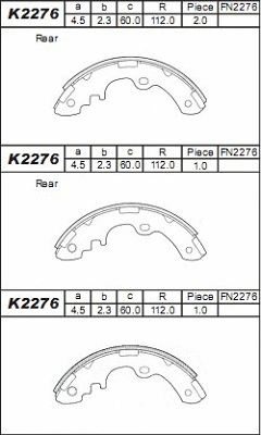 Brake Shoe Set (K2276)