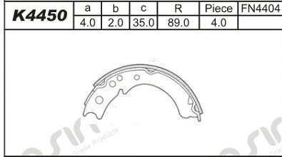 Brake Shoe Set, parking brake (K4450)