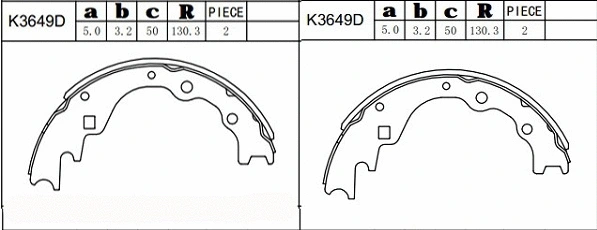 Brake Shoe Set (K3649D)