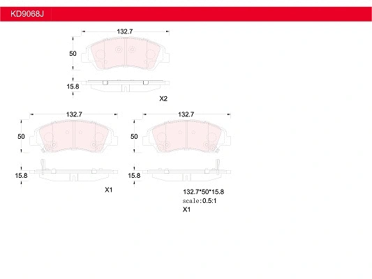 Brake Pad Set, disc brake (KD9068J)