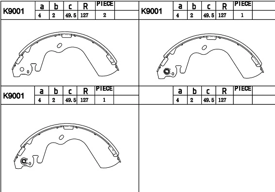 Brake Shoe Set (K9001)