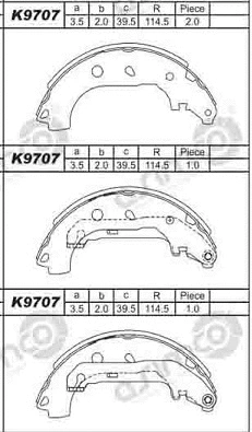 Brake Shoe Set (K9707)