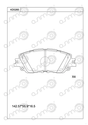 Brake Pad Set, disc brake (KD0265)