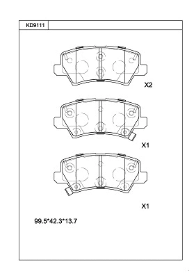 Brake Pad Set, disc brake (KD9111)